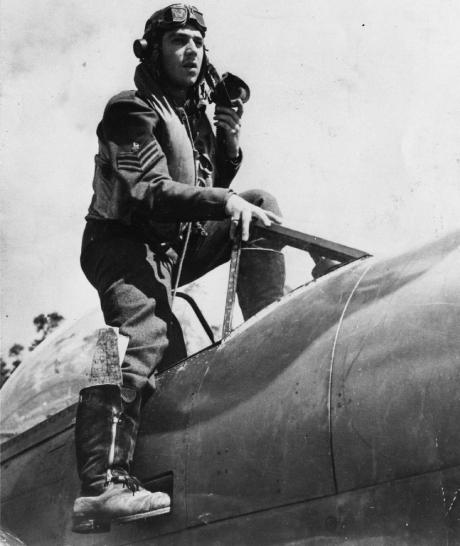 RAF Pilot With Hawker Typhoon WW2 Photo 8x10 